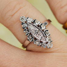 Load image into Gallery viewer, Diamond navette ring in 14k white gold