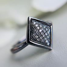 Load image into Gallery viewer, Kite shaped Diamond cluster ring in 14k White gold