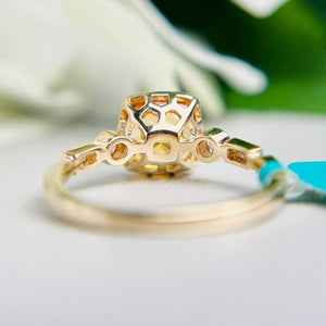 Citrine & diamond ring in 14k yellow gold by Effy