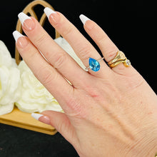 Load image into Gallery viewer, Blue topaz and diamond ring in 14k white gold by Effy