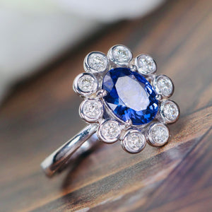 Tanzanite and diamond Ring in 14k white gold by Effy