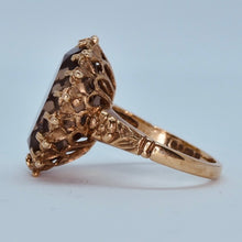 Load image into Gallery viewer, Vintage large Smokey Quartz ring in yellow gold