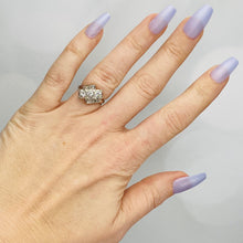 Load image into Gallery viewer, Vintage diamond bypass ring in white gold