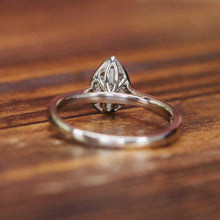 Load image into Gallery viewer, Pear shape diamond cluster ring in 14k white gold