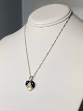 Load image into Gallery viewer, Onyx, mother of pearl and diamond pendant from Kabana
