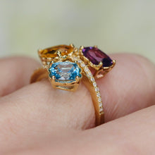 Load image into Gallery viewer, RESERVED: Multi gemstone and diamond ring by Effy in 14k yellow gold