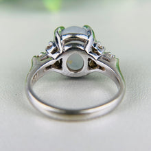 Load image into Gallery viewer, Vintage Star sapphire and diamond ring in 14k white gold