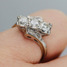 Load image into Gallery viewer, Vintage diamond bypass ring in white gold