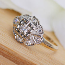 Load image into Gallery viewer, Vintage Diamond pinky ring in 14k yellow and white gold