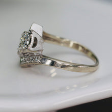 Load image into Gallery viewer, Vintage diamond bypass ring in white gold