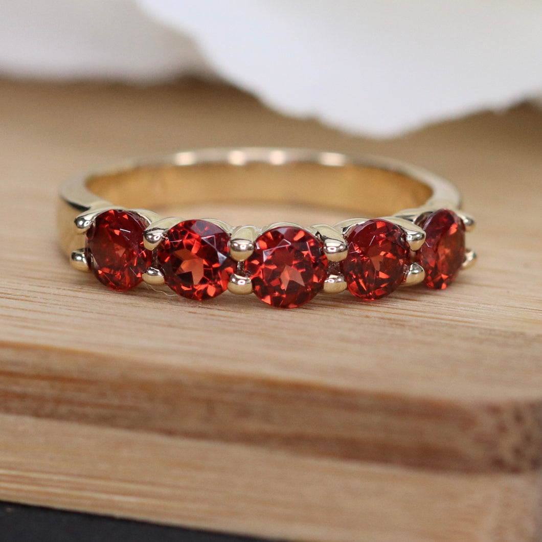Garnet band in 14k yellow gold by Effy
