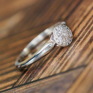 Vintage diamond cluster ring by Jabel in 18k white gold