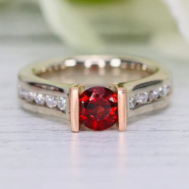 Heavy garnet and diamond ring by Gelin Abaci