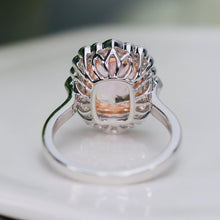Load image into Gallery viewer, Morganite and diamond ring in 14k white gold