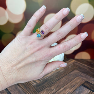 RESERVED: Multi gemstone and diamond ring by Effy in 14k yellow gold