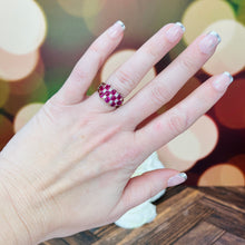 Load image into Gallery viewer, Stunning Ruby &amp; diamond checkerboard ring in platinum