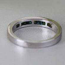 Load image into Gallery viewer, CLEARANCE: HALF PRICE!!  Multi colored .75ctw diamond band in 14k white gold