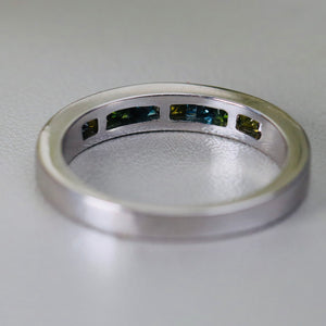 CLEARANCE: HALF PRICE!!  Multi colored .75ctw diamond band in 14k white gold