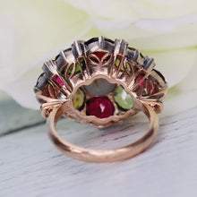 Load image into Gallery viewer, SPECIAL!  Huge multi gem cluster ring in yellow gold and silver