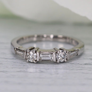 Estate 14k white gold diamond band