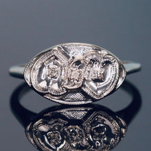 Load image into Gallery viewer, Double diamond Heart ring in 10k white gold