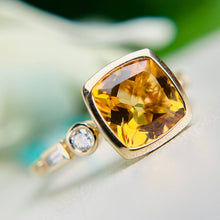 Load image into Gallery viewer, Citrine &amp; diamond ring in 14k yellow gold by Effy