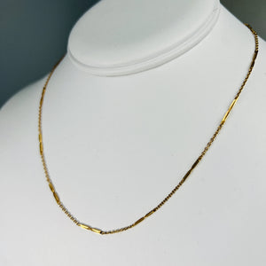 Estate station chain necklace solid 18k yellow gold