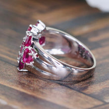 Load image into Gallery viewer, Stunning Ruby &amp; diamond checkerboard ring in platinum