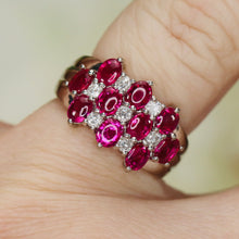 Load image into Gallery viewer, Stunning Ruby &amp; diamond checkerboard ring in platinum