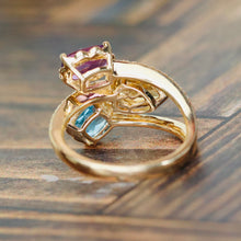 Load image into Gallery viewer, RESERVED: Multi gemstone and diamond ring by Effy in 14k yellow gold