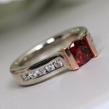 Load image into Gallery viewer, Heavy garnet and diamond ring by Gelin Abaci