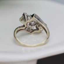 Load image into Gallery viewer, Vintage diamond bypass ring in white gold