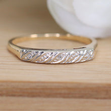 Load image into Gallery viewer, Simple diamond band by JR Wood ArtCarved in Yellow and white gold