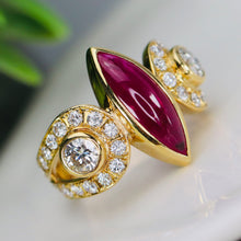 Load image into Gallery viewer, GIA Burma Ruby &amp; diamond ring in 18k yellow gold