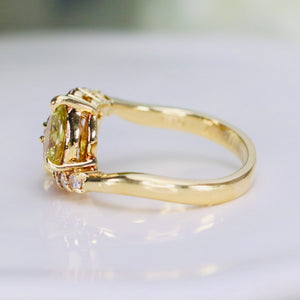 GIA fancy sapphire and diamond toi et moi ring 18k yellow gold