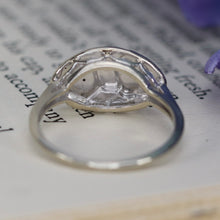 Load image into Gallery viewer, Double diamond Heart ring in 10k white gold