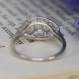 Double diamond Heart ring in 10k white gold