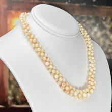 Load image into Gallery viewer, Vintage angelskin coral necklace with 14k clasp