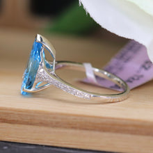 Load image into Gallery viewer, Blue topaz and diamond ring in 14k white gold by Effy