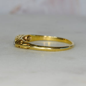 Vintage diamond ring in 18k yellow gold and platinum