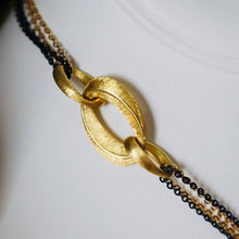 Load image into Gallery viewer, 34” necklace in 18k yellow gold with blue rhodium
