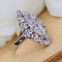 Load image into Gallery viewer, Diamond navette ring in 14k white gold