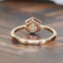 Load image into Gallery viewer, Hexagonal diamond ring in 14k yellow gold