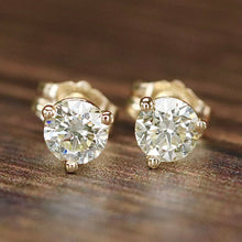 Load image into Gallery viewer, Diamond studs in martini settings in 14k yellow gold