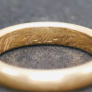 1907 Vintage gold band in 14k yellow gold
