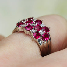 Load image into Gallery viewer, Stunning Ruby &amp; diamond checkerboard ring in platinum
