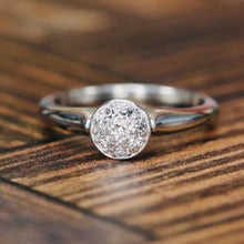 Load image into Gallery viewer, Vintage diamond cluster ring by Jabel in 18k white gold