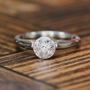 Vintage diamond cluster ring by Jabel in 18k white gold