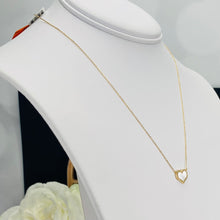 Load image into Gallery viewer, 14k yellow gold mother of pearl and diamond heart necklace by Effy