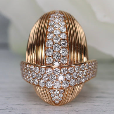 House of Baguettes diamond ring in 18k rose gold